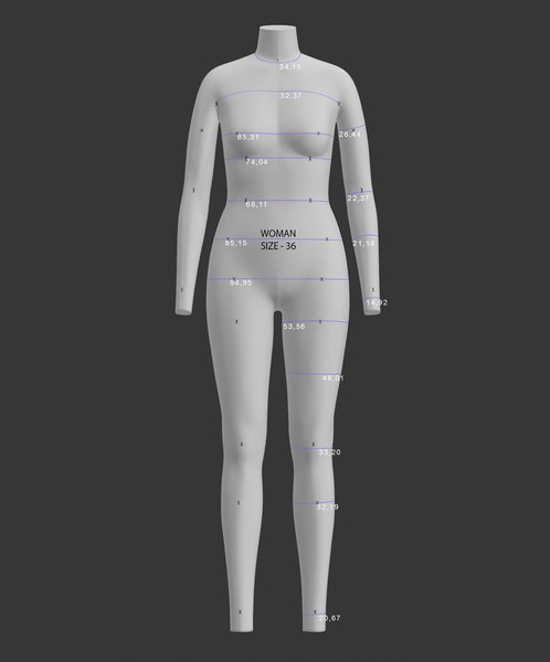 3D модель Женское тело человека — размер 36 - TurboSquid 2123948