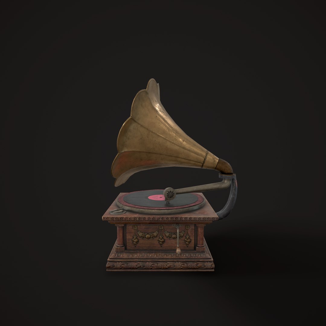 3D old gramophone model https://p.turbosquid.com/ts-thumb/bd/VCKWFg/COqW5RIX/screenshot017/png/1559384499/1920x1080/fit_q87/00cc405ac399aef4e8353e05ec9794c1696544e7/screenshot017.jpg