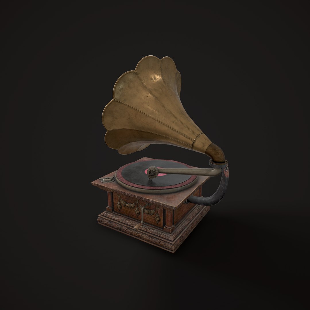 3D old gramophone model https://p.turbosquid.com/ts-thumb/bd/VCKWFg/eZ96CbDC/screenshot012/png/1559384275/1920x1080/fit_q87/a06eab579fcdee8cb0be84c83ae9cf83d4d16979/screenshot012.jpg