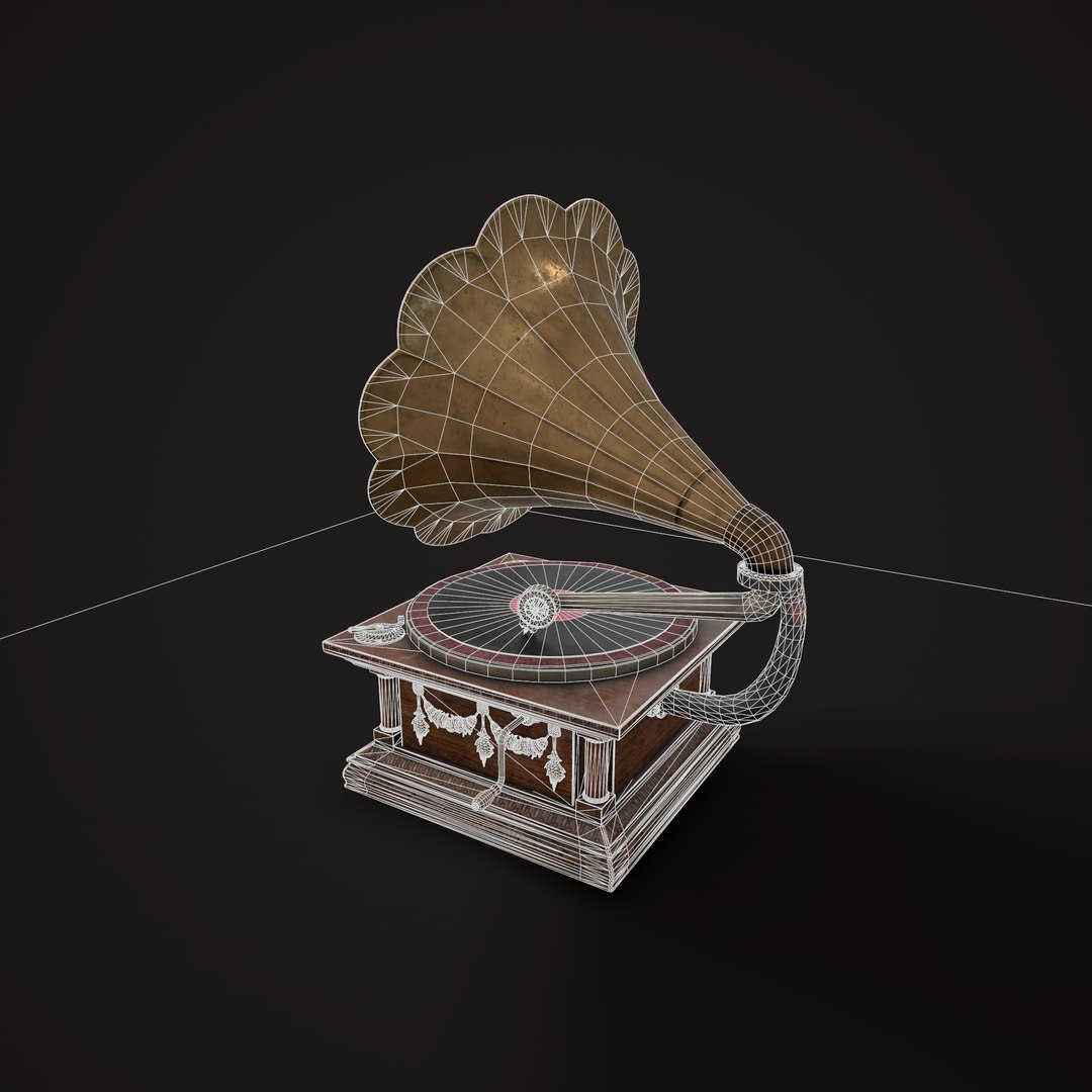 3D old gramophone model https://p.turbosquid.com/ts-thumb/bd/VCKWFg/t7eZJ4re/screenshot013/png/1559384305/1920x1080/fit_q87/c3f0f3ee211f254faddcc5a2c86dbbdc43e1b5de/screenshot013.jpg