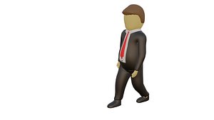 3D Tramp characterLow poly stickman model