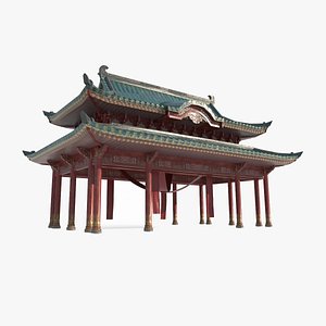 Large pavilions in ancient Asian architecture 3D model