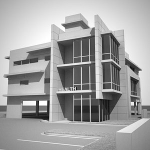 modern medical office building 3d model