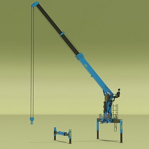 3D Mobile Crane with Operator Seat Rigged