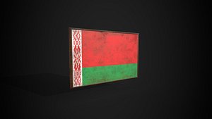 Old Picture Frame With Belarus Flag - Game Ready Low-poly