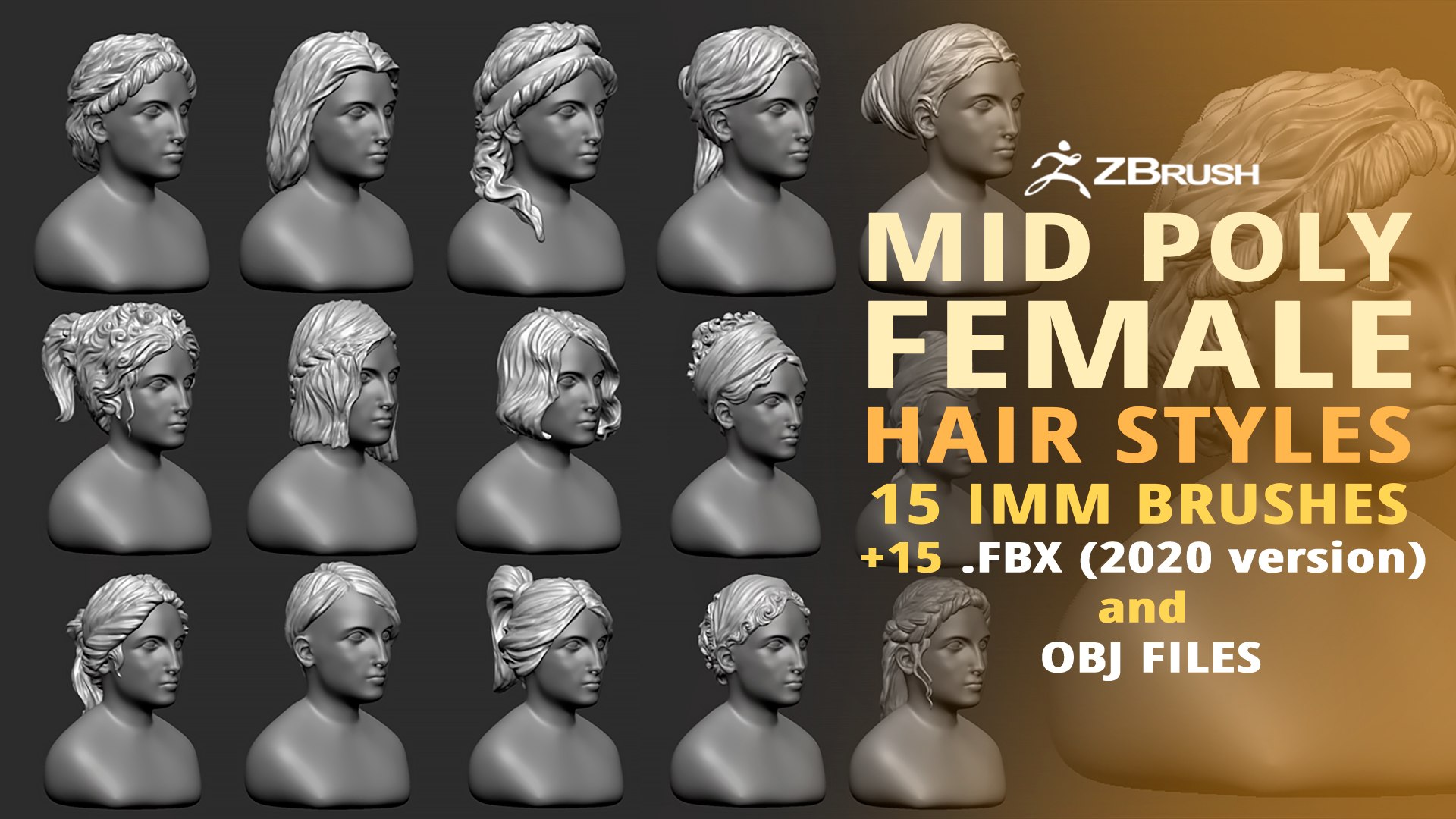 15 Female greek or roman statue hair styles and hairdoo mid-poly IMM brush set for Zbrush fbx and o model https://p.turbosquid.com/ts-thumb/bd/qzg5AG/YA/layout16_9/jpg/1659566586/1920x1080/fit_q87/b40e7dd223946e7fb61589183d8e98ea6b09e77d/layout16_9.jpg