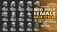 15 Female greek or roman statue hair styles and hairdoo mid-poly IMM brush set for Zbrush fbx and o