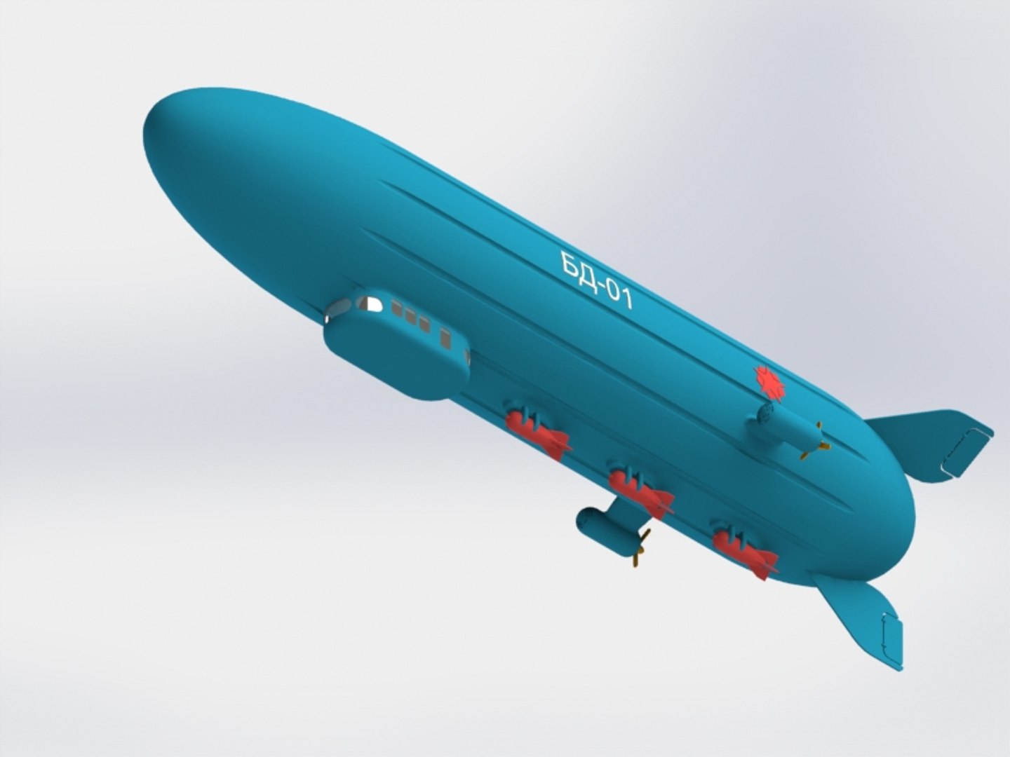 Dirigible Bomber 3D Model - TurboSquid 1396048