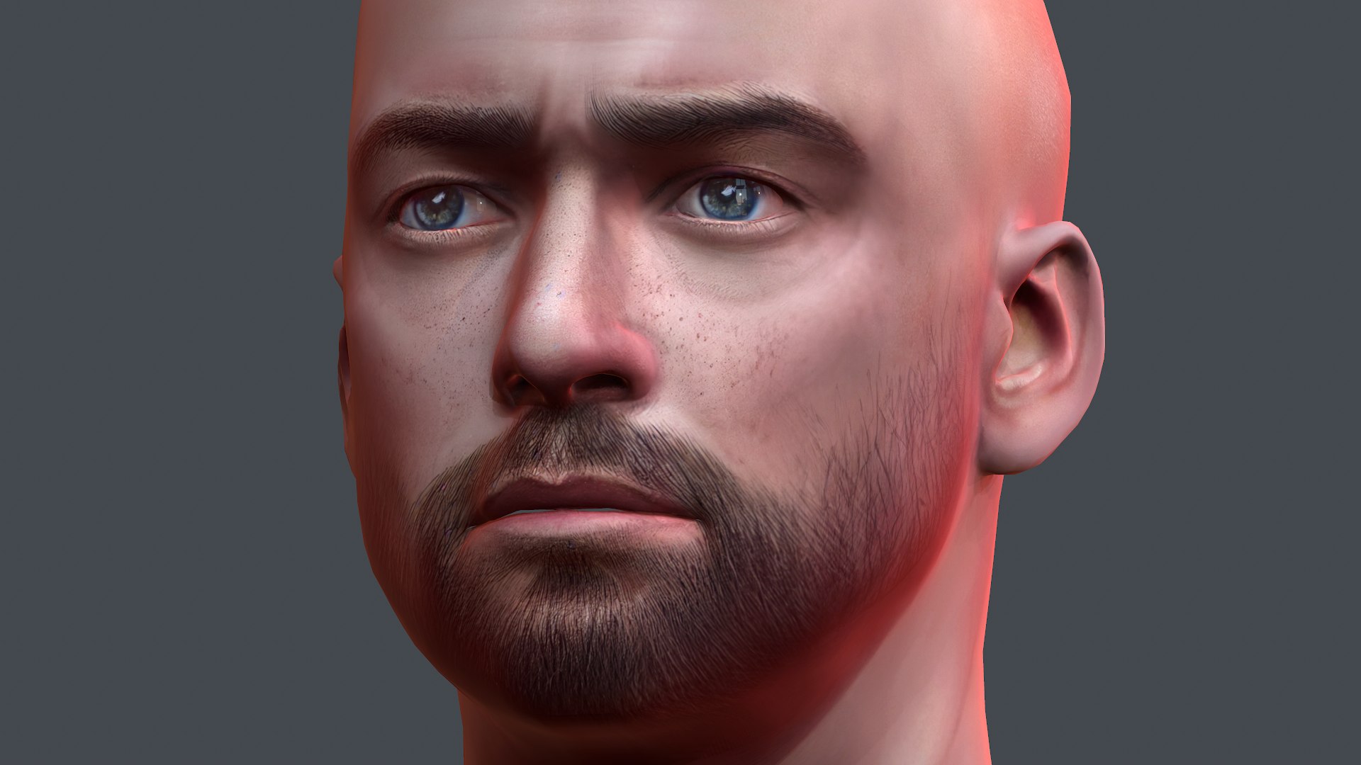 3D Male Head Realistic Perfect Head Low-poly 3D Model Game Ready Low ...