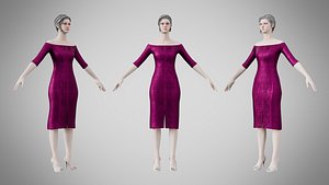 Dress 14 Plum Velvet With Design