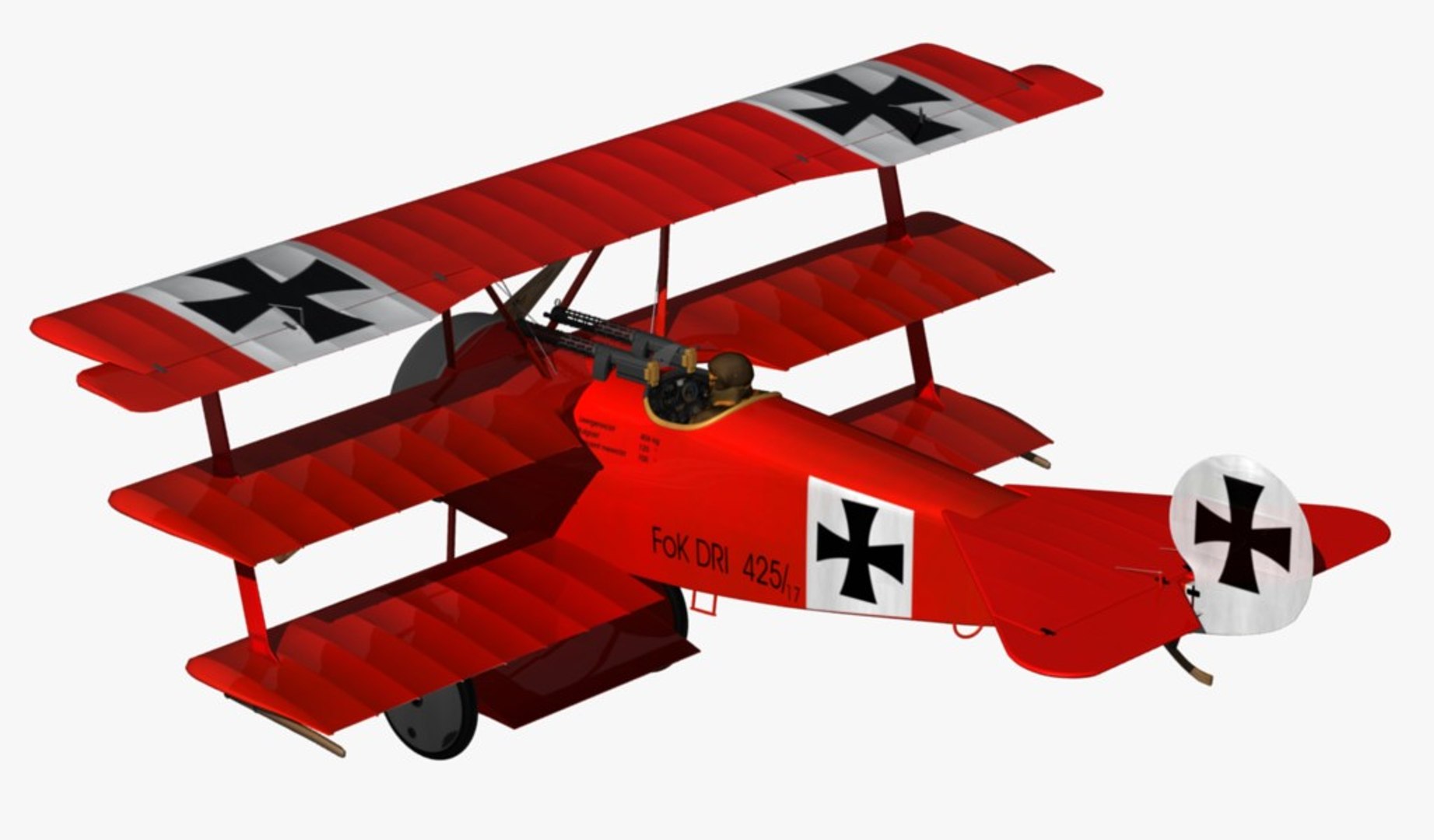 3d Model Fokker Dr Red Baron