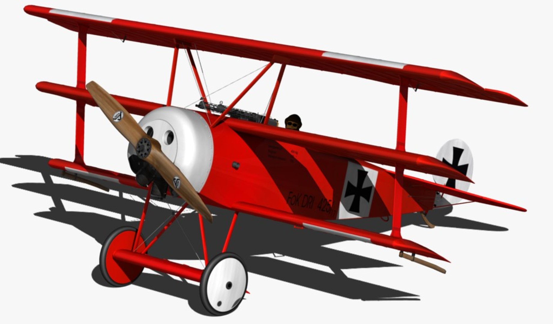 3d Model Fokker Dr Red Baron