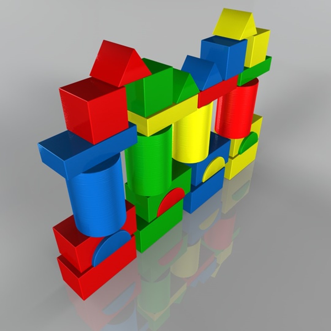 3d building blocks model
