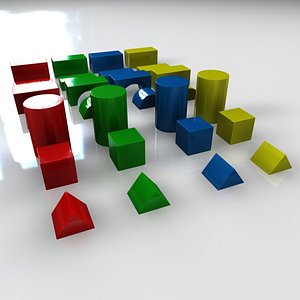 3d building blocks model