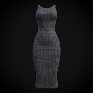 3D female gown - Midi dress model