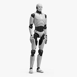 Sci Fi Humanoid Male Robot Standing Pose