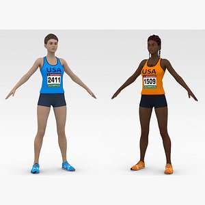 2 Female Track Athlete Collection