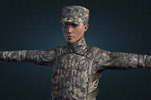 3d model of female soldier