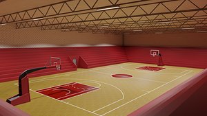 3D stadium baskets model