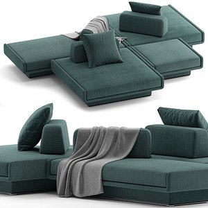 Gallotti Radice LILAS MOSAIQUE modular fabric sofa