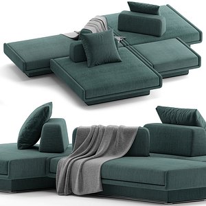 Gallotti Radice LILAS MOSAIQUE modular fabric sofa