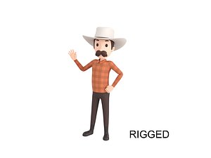 3D Character176 Rigged Cowboy
