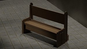 Church Bench 3D model