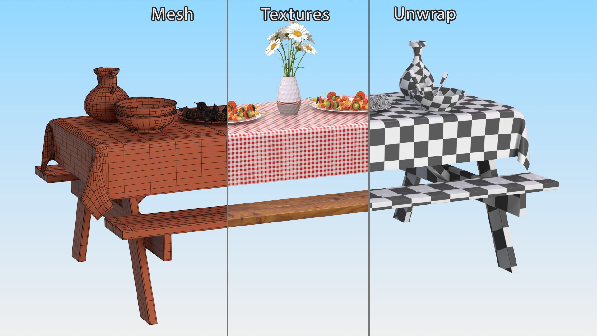 3D Rustic Picnic Table with Food and Pottery Served https://p.turbosquid.com/ts-thumb/be/QA42Fn/gC/rustic_picnic_table_with_food_and_pottery_served_014/jpg/1754859407/1920x1080/fit_q87/1c943b6bcc95cf9c1268e7a87d08526a172e6fec/rustic_picnic_table_with_food_and_pottery_served_014.jpg
