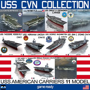 uss cvn aircraft carrier 3d model
