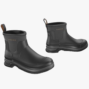 Black Short Rubber Boots