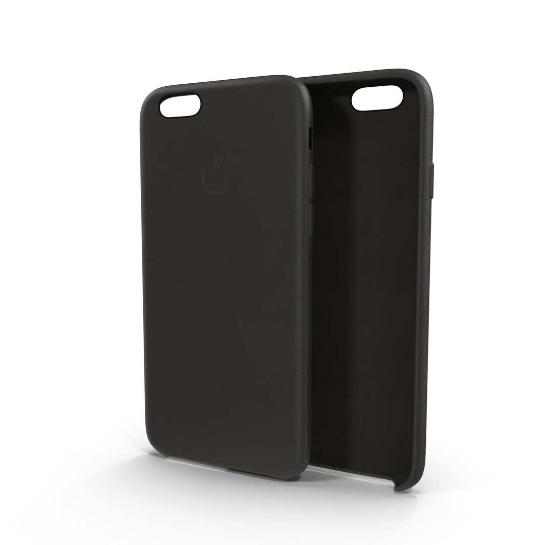 iPhone 6 Plus Leather Case Grey 3D model preview