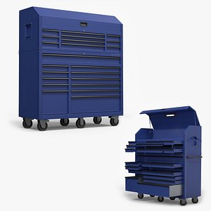 3D Multi-Drawer Tool Organizer Industrial Blue