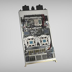 AI Server Switch Tray 3D Model Data Center Module PBR FBX OBJ STL