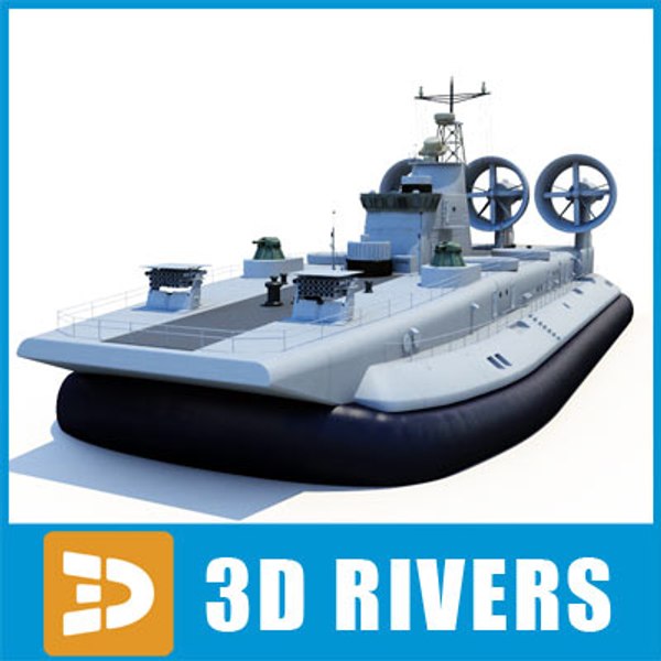 zubr class lcac hovercraft 3d model