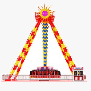 3D Detailed Pendulum Amusement Park Ride model