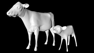 cow calf 3D model