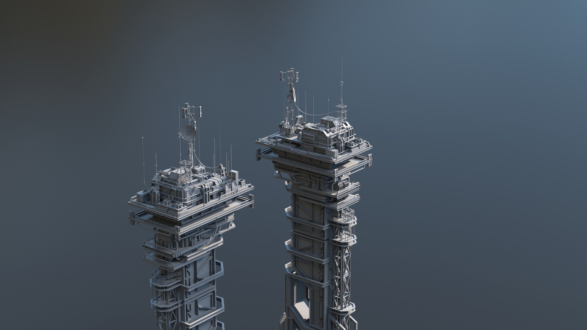 Scifi Tower Building 3D Model - TurboSquid 1691602