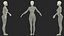 Nackte helle Haut schwarze Frau T-Pose