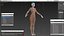 Nackte helle Haut schwarze Frau T-Pose