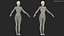 Nackte helle Haut schwarze Frau T-Pose