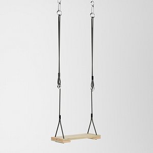 3D wooden swing seat hanging model
