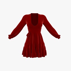 red summer dress 3D