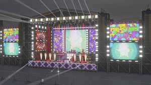 Animated OPEN AIR outdoor stage EEVEE render