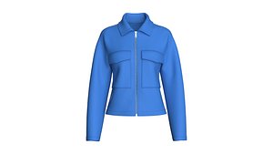 Girls Utility Jacket With Dual Flap Pocket