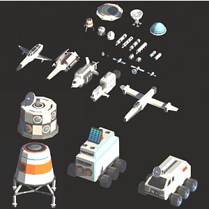 3D Space Icons Low-poly