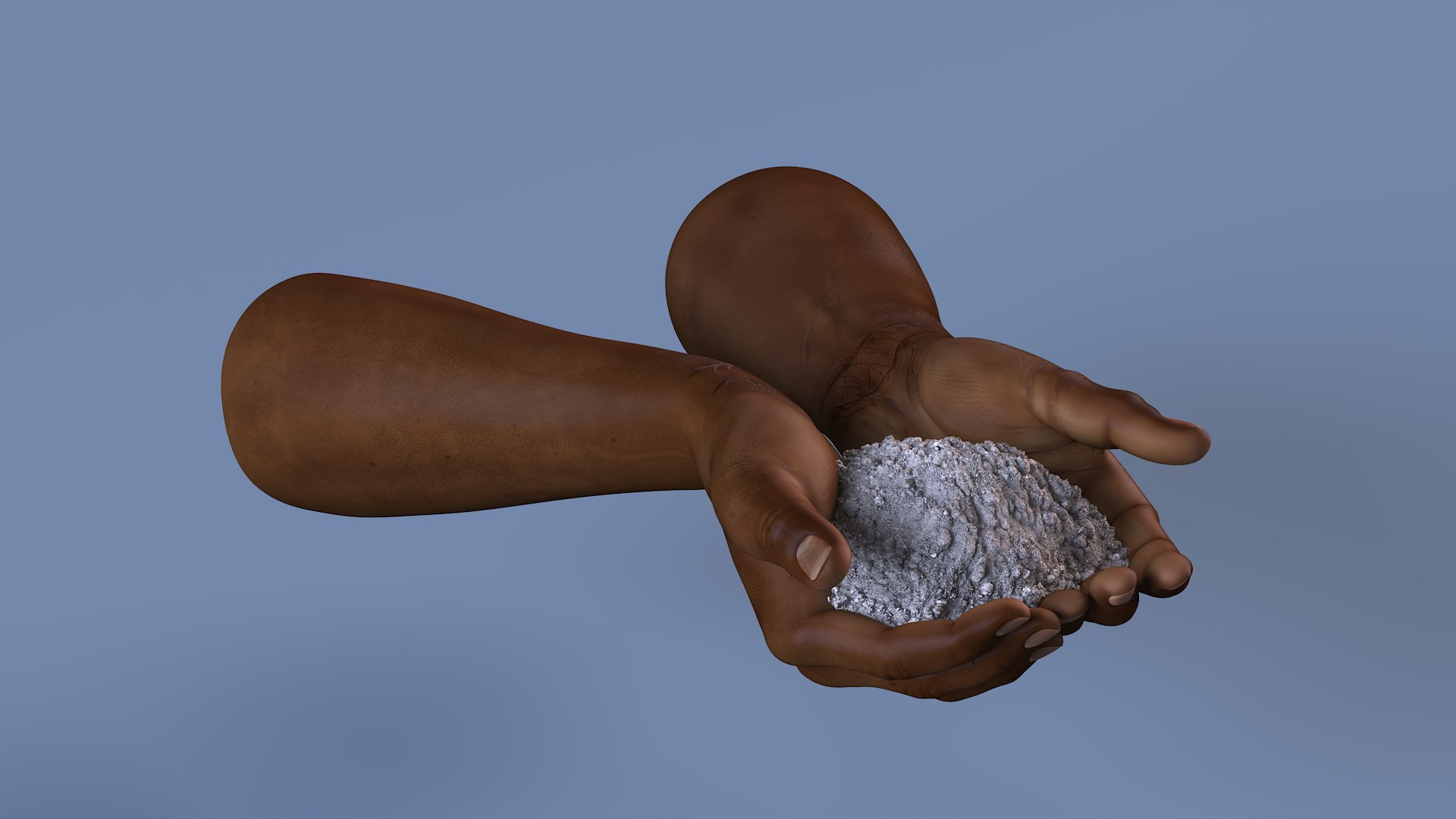 Afro American Hands Holding Ashes 3D Model - TurboSquid 2347128
