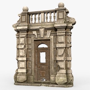 Old Portal Abandoned Door Low Poly