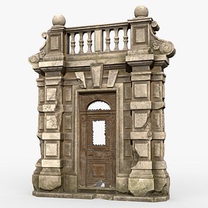 Old Portal Abandoned Door Low Poly