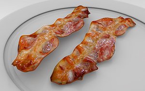 3d model bacon food breakfast