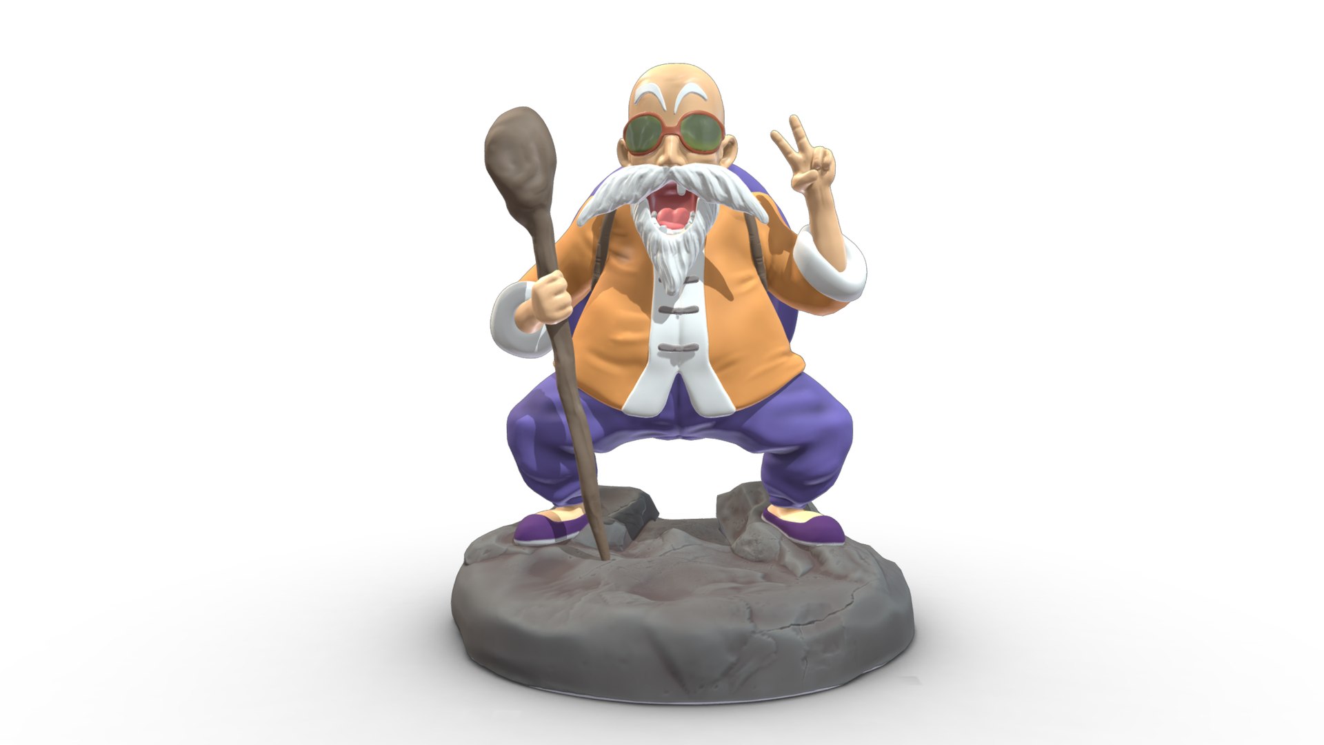 Master Roshi Low Poly PBR Realistic 3D - TurboSquid 1973772